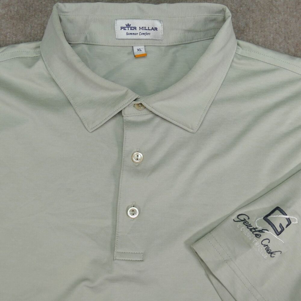 Peter Millar Summer Comfort Polo Shirt Mens XL Gray Short Sleeve